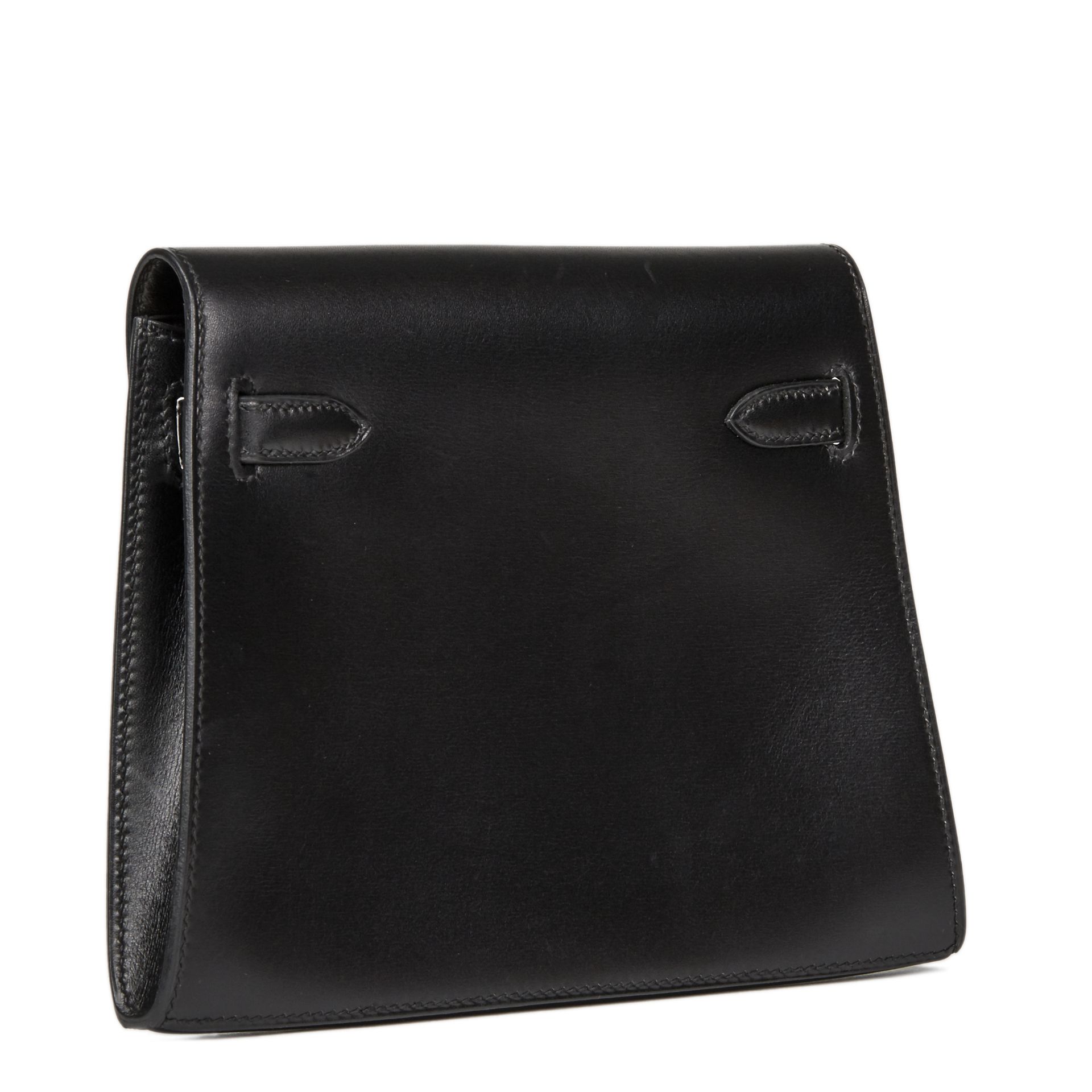 Hermes Black Box Calf Leather Kelly Danse Clutch - Image 9 of 13