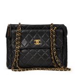 Chanel Black Quilted Caviar Leather Vintage Timeless Shoulder Bag