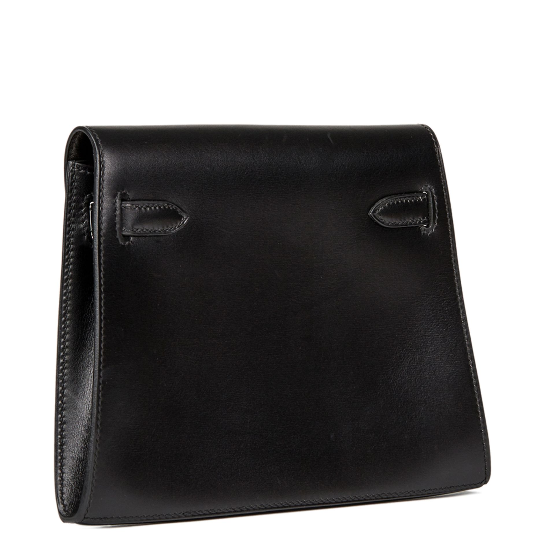 Hermes Black Box Calf Leather Kelly Danse Clutch - Image 3 of 13