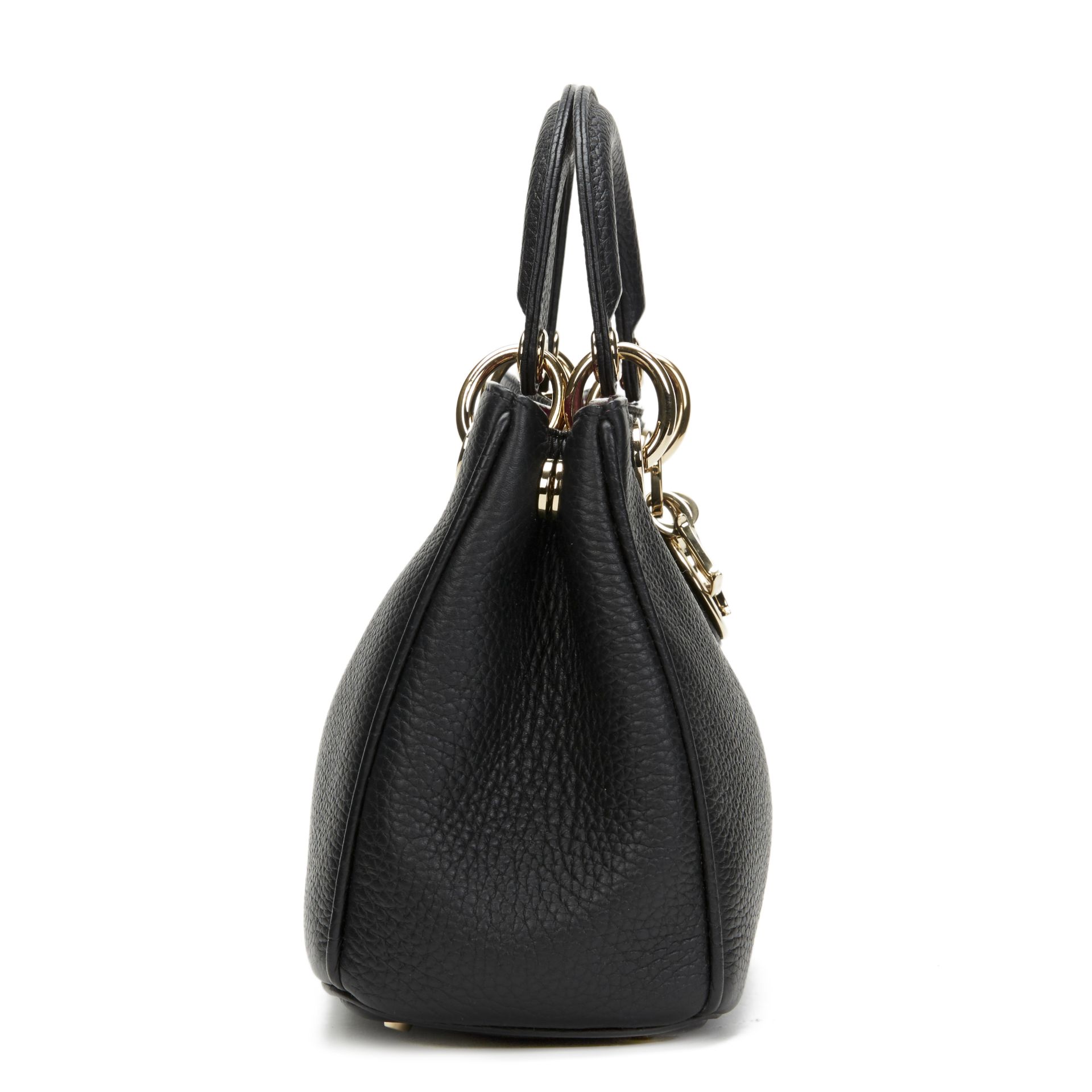 Christian Dior Black Grained Calfskin Leather Small Diorissimo - Image 9 of 9