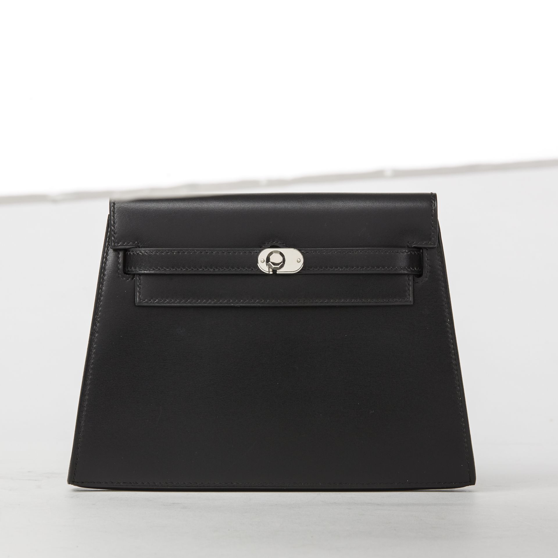 Hermes Black Box Calf Leather Kelly Danse Clutch - Image 13 of 13