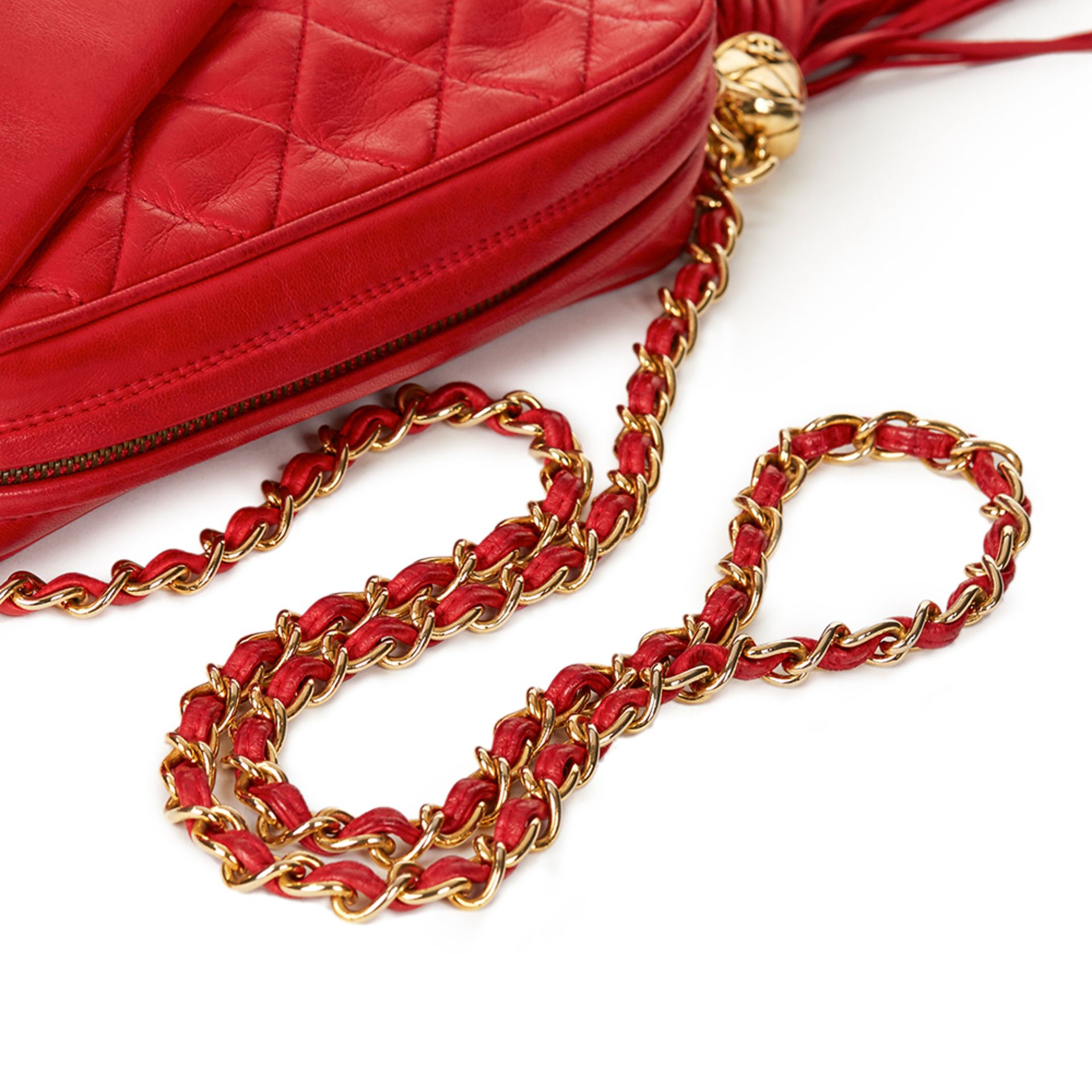 Chanel Red Quilted Lambskin Vintage Camera Bag - Image 7 of 10