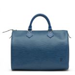Louis Vuitton Blue Epi Leather Vintage Speedy 30