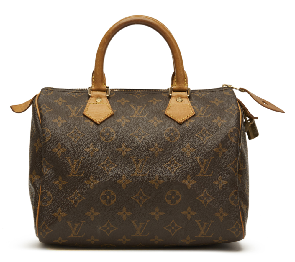 LOUIS VUITTON Brown Coated Monogram Canvas Speedy 25 This LOUIS VUITTON ...