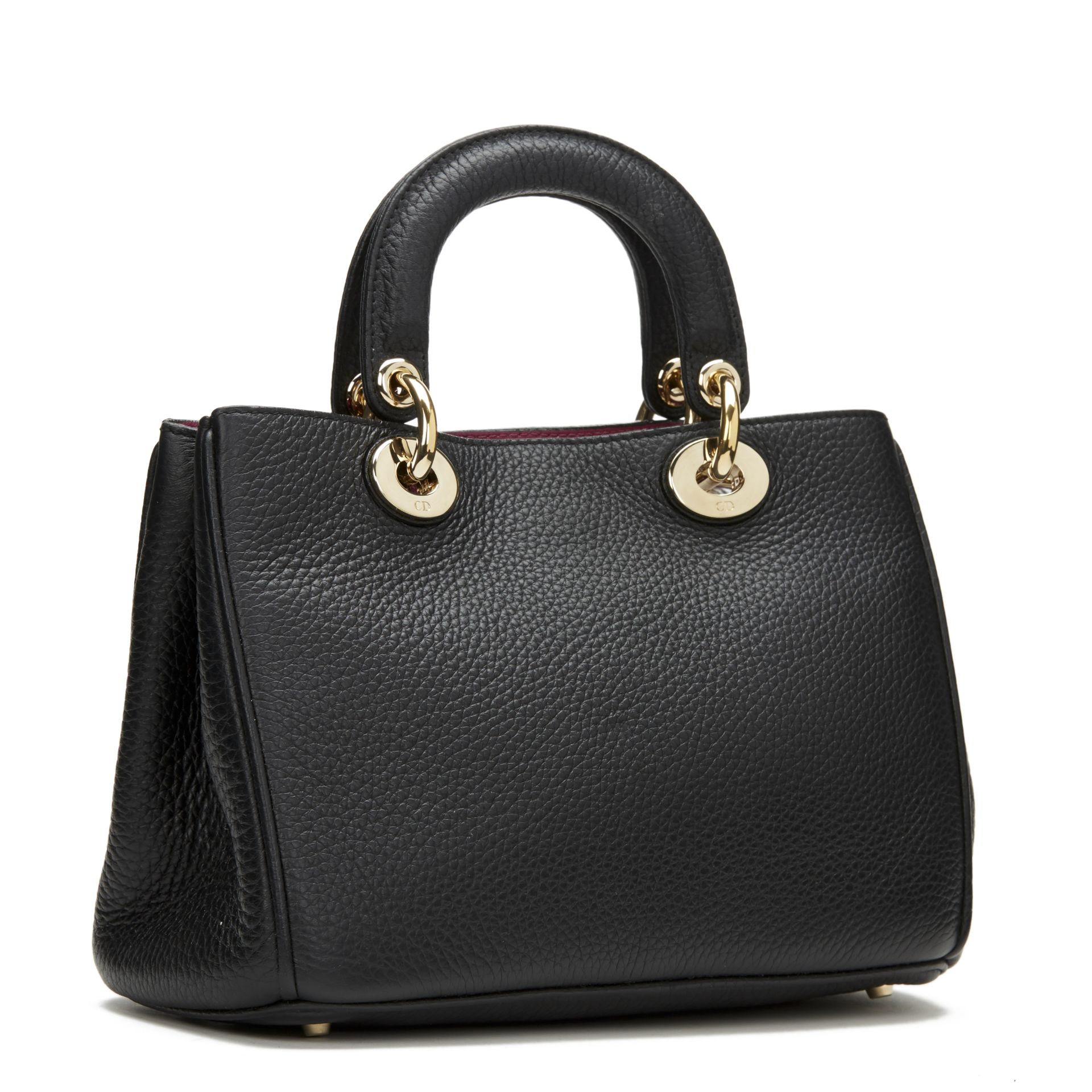 Christian Dior Black Grained Calfskin Leather Small Diorissimo - Image 2 of 9