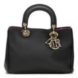 Christian Dior Black Grained Calfskin Leather Small Diorissimo