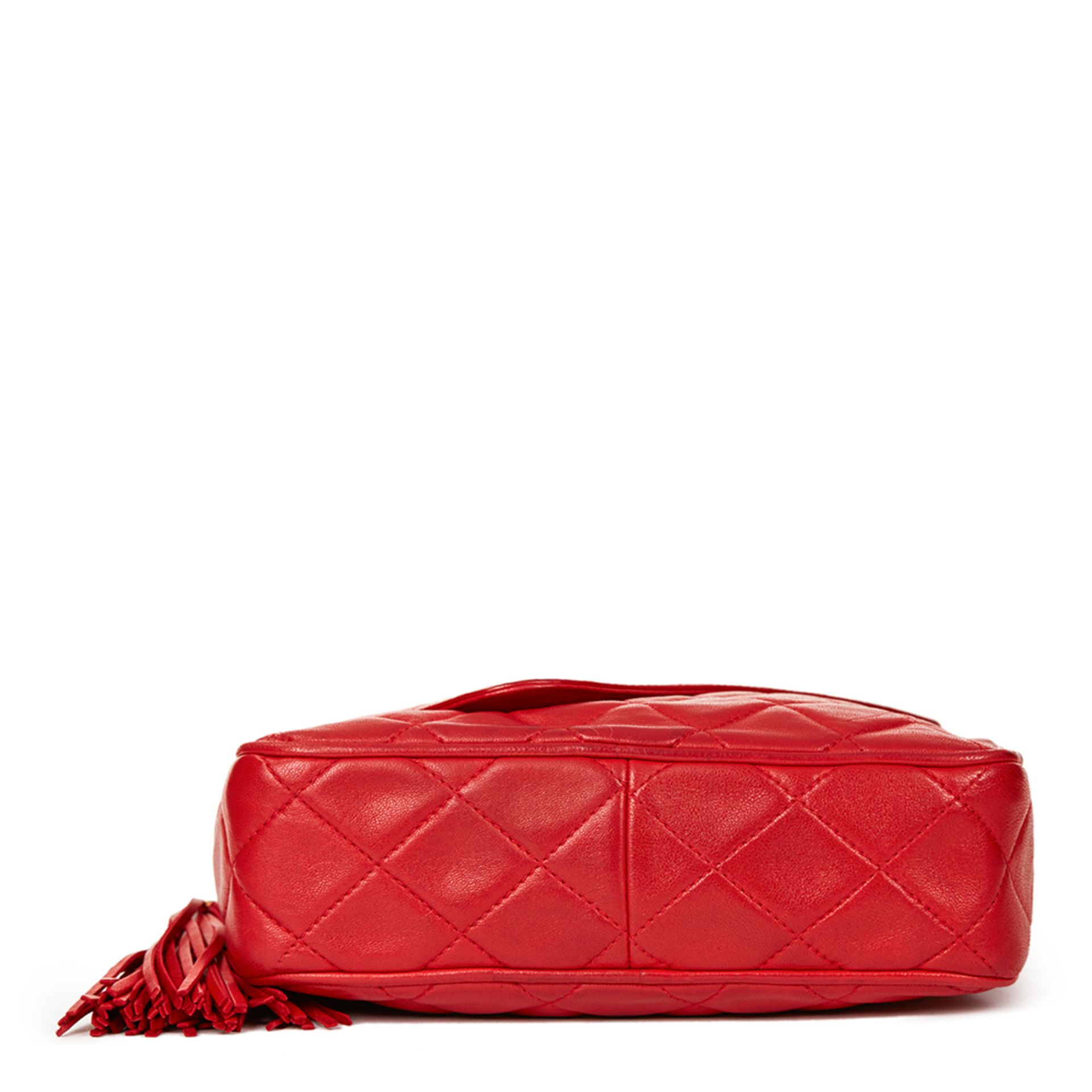 Chanel Red Quilted Lambskin Vintage Camera Bag - Image 4 of 10