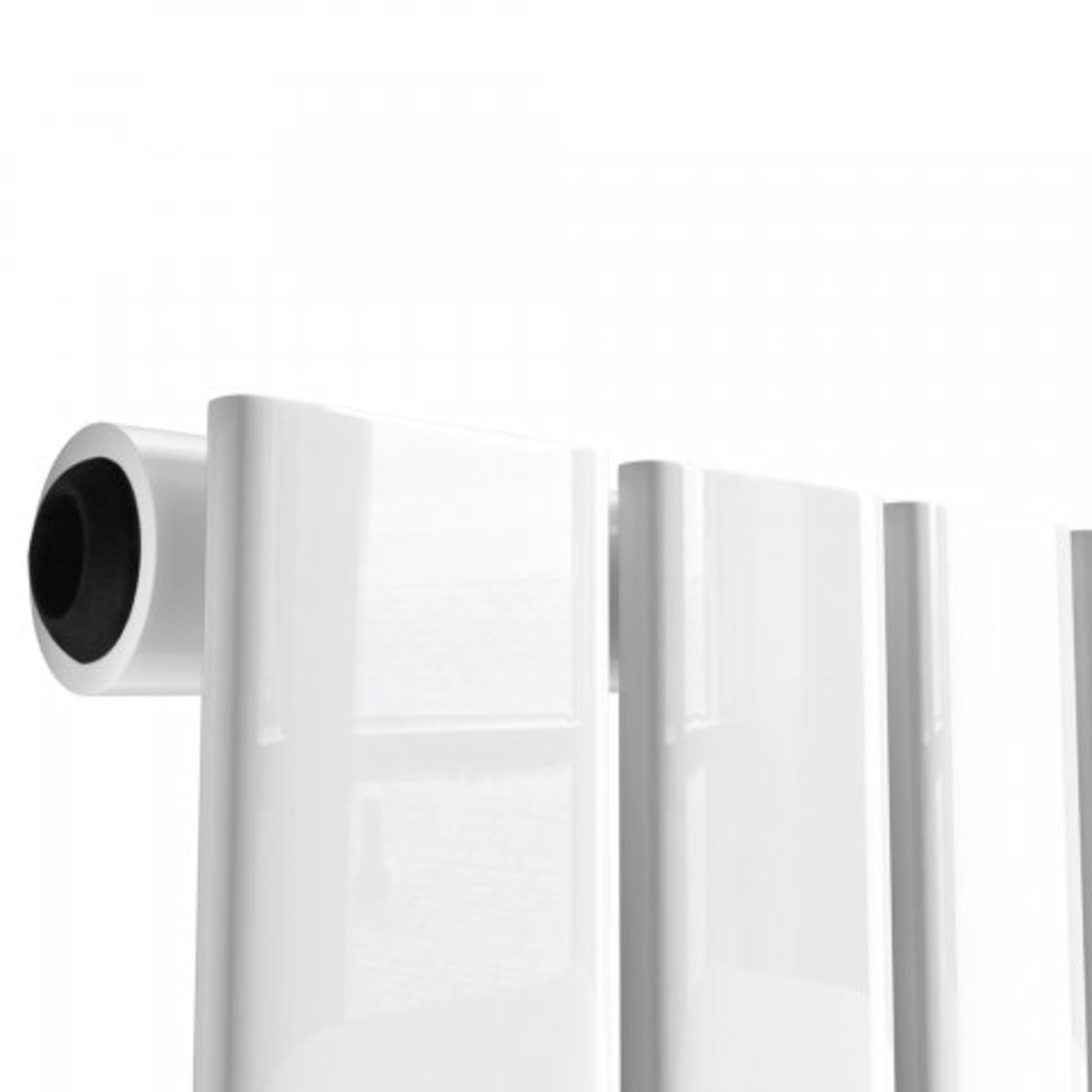 (L17) 600x600mm Gloss White Single Flat Panel Horizontal Radiator. Designer Touch Ultra-modern in - Image 7 of 8