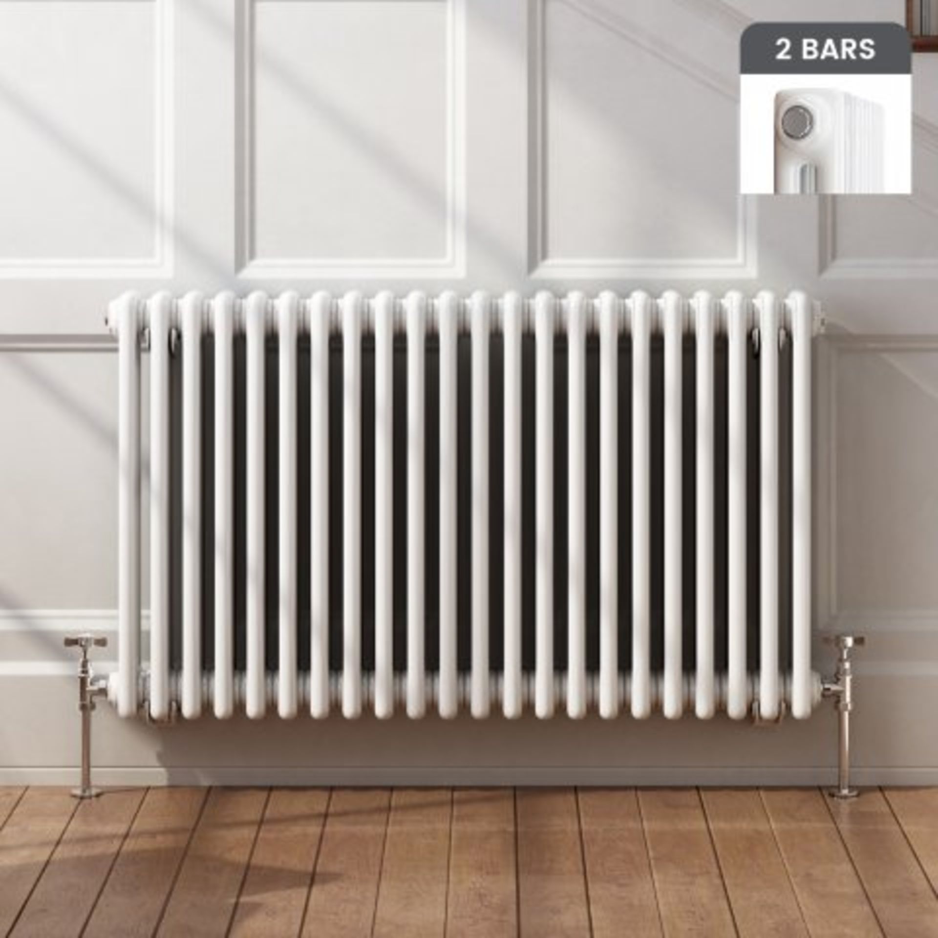 (L20) 600x1008mm White Double Panel Horizontal Colosseum Traditional Radiator RRP £319.99 For an