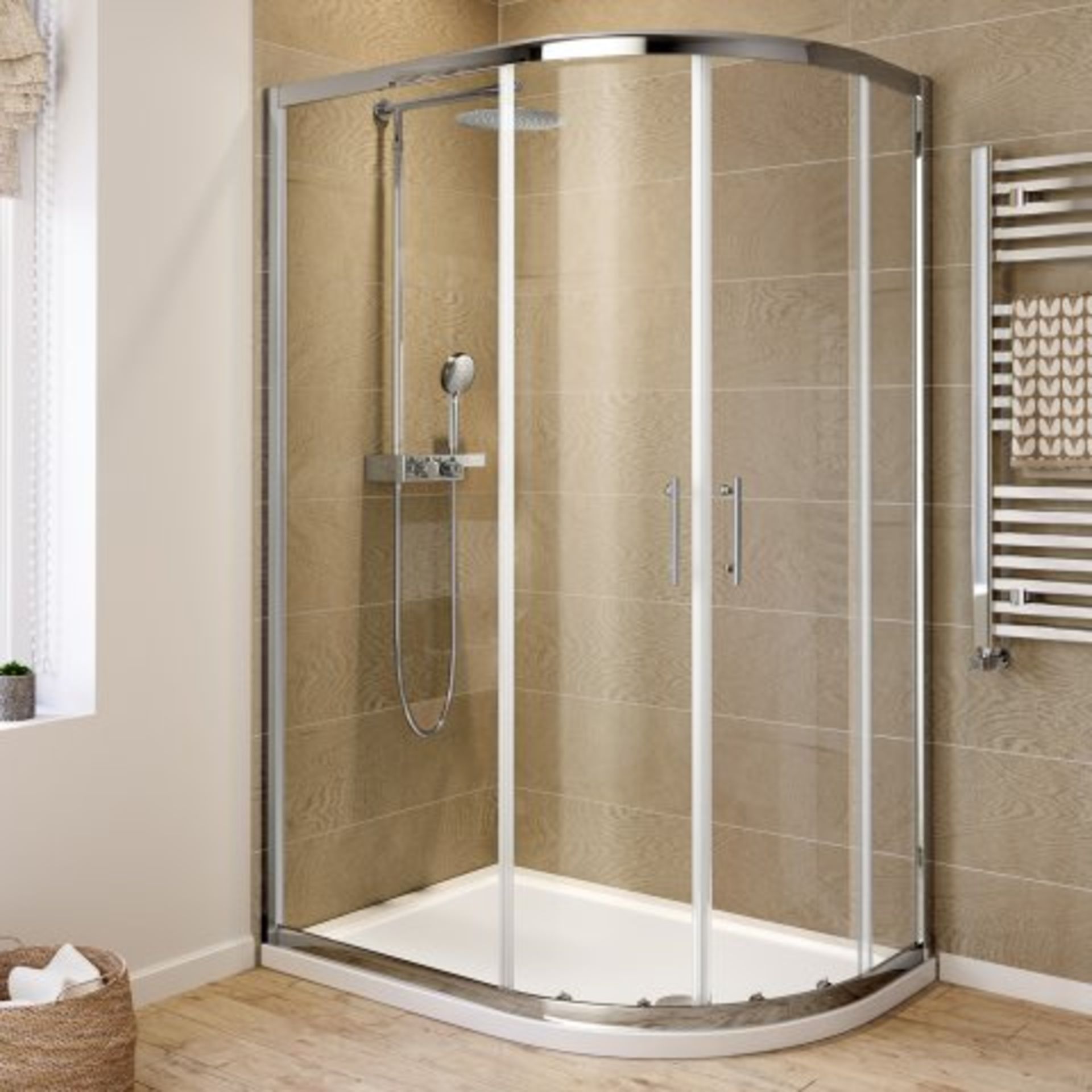 (L99) 800x1000mm - 6mm - Elements Offset Quadrant Shower Enclosure - Reversible RRP £314.99.