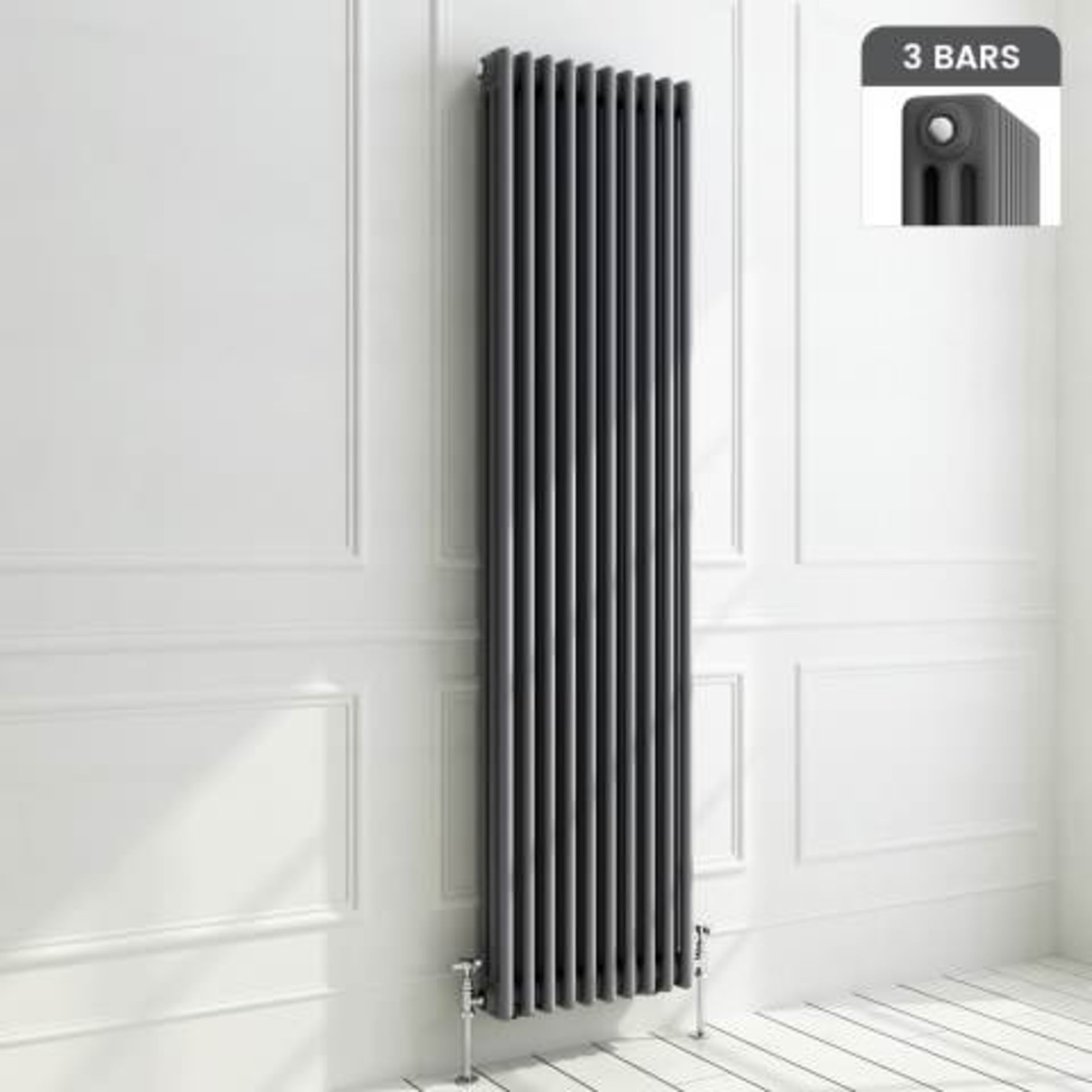 (L1) 1800x468mm Anthracite Triple Panel Vertical Colosseum Traditional Radiator RRP £599.99 For an - Image 4 of 8