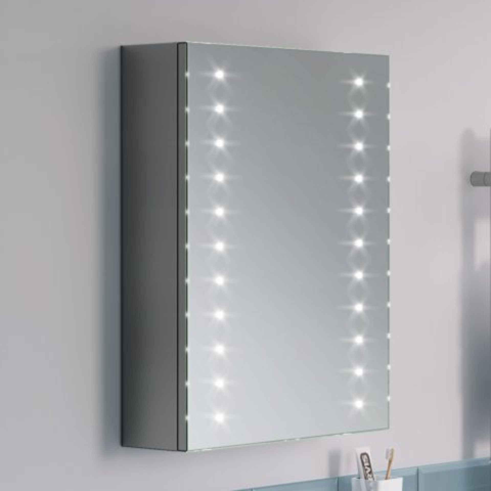 (L10) 450x600mm Galactic Illuminated LED Mirror Cabinet & Shaver Socket RRP £399.99. LED Power The - Image 3 of 11