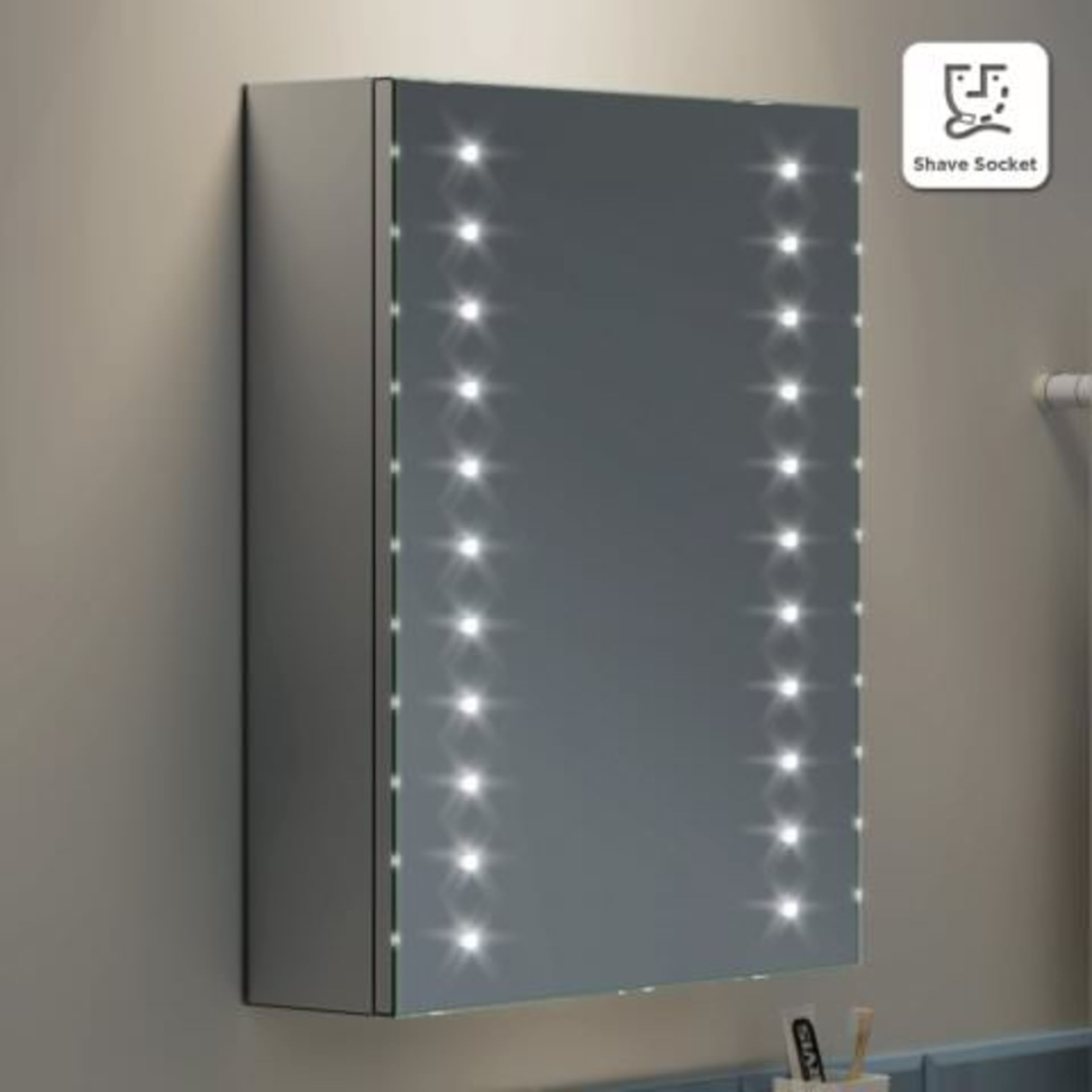 (L10) 450x600mm Galactic Illuminated LED Mirror Cabinet & Shaver Socket RRP £399.99. LED Power The - Image 4 of 11