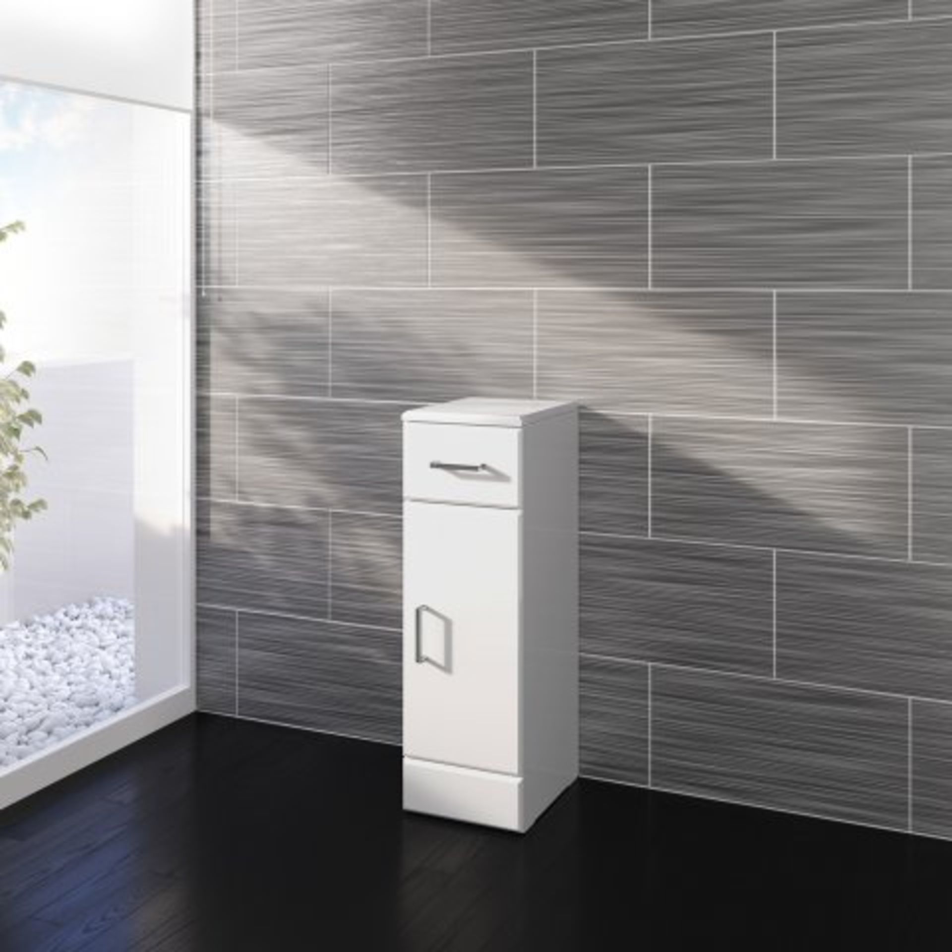 (P203) 250x300mm Quartz Gloss White Small Side Cabinet Unit. RRP £143.99. This state-of-the-art - Image 3 of 4