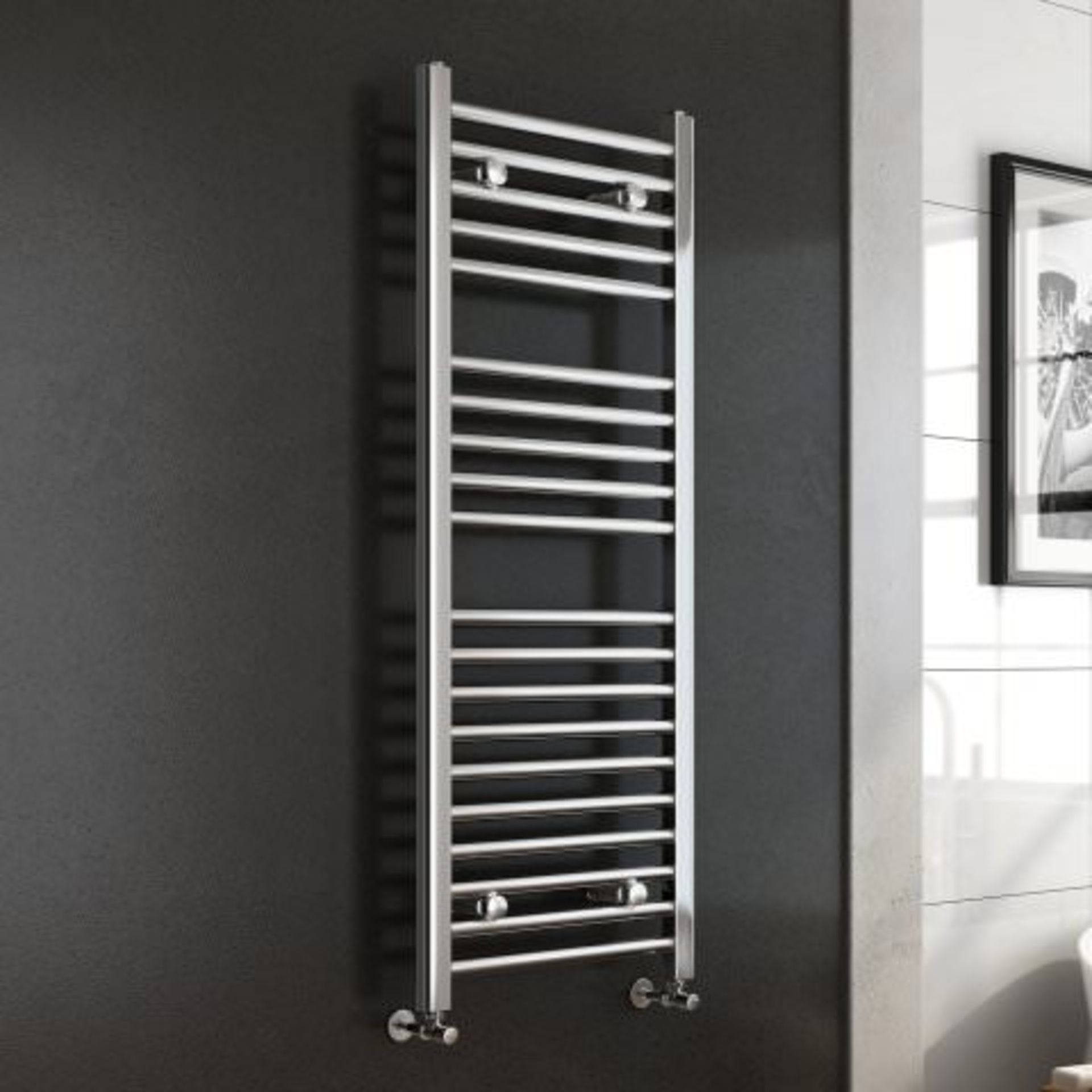 (L44) 1200x450mm - 25mm Tubes - Chrome Heated Straight Rail Ladder Towel Radiator Benefit from the - Image 4 of 8
