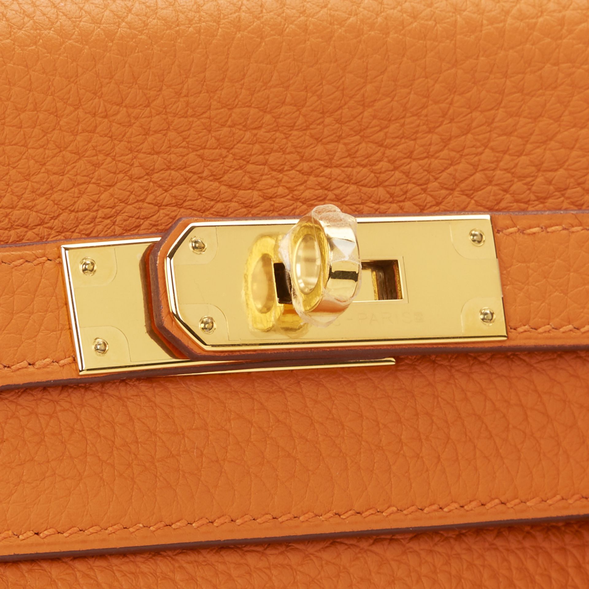 Orange H Clemence Leather Kelly 35cm Retourne - Image 5 of 9