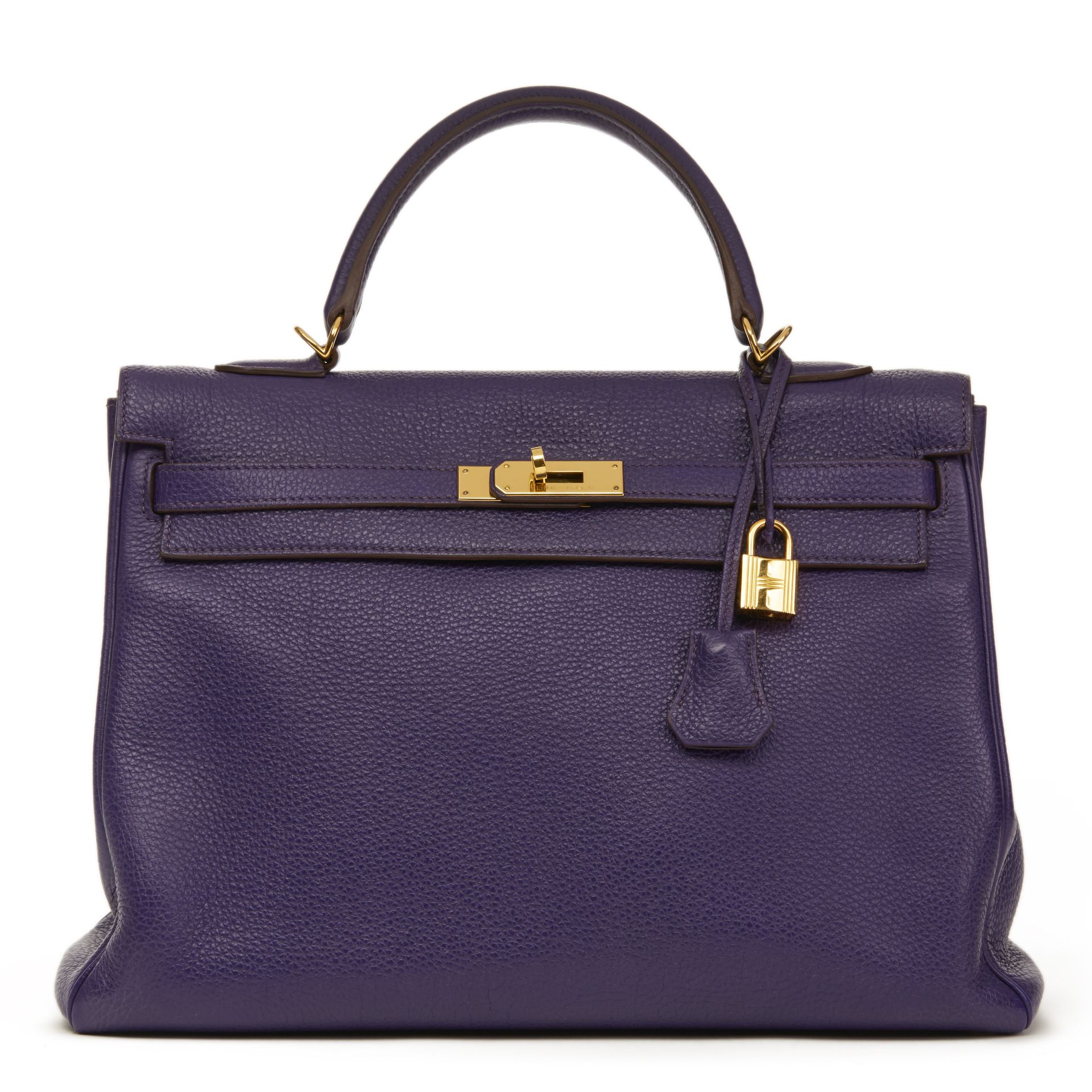 Violet Togo Leather Kelly 35cm Retourne - Image 5 of 10