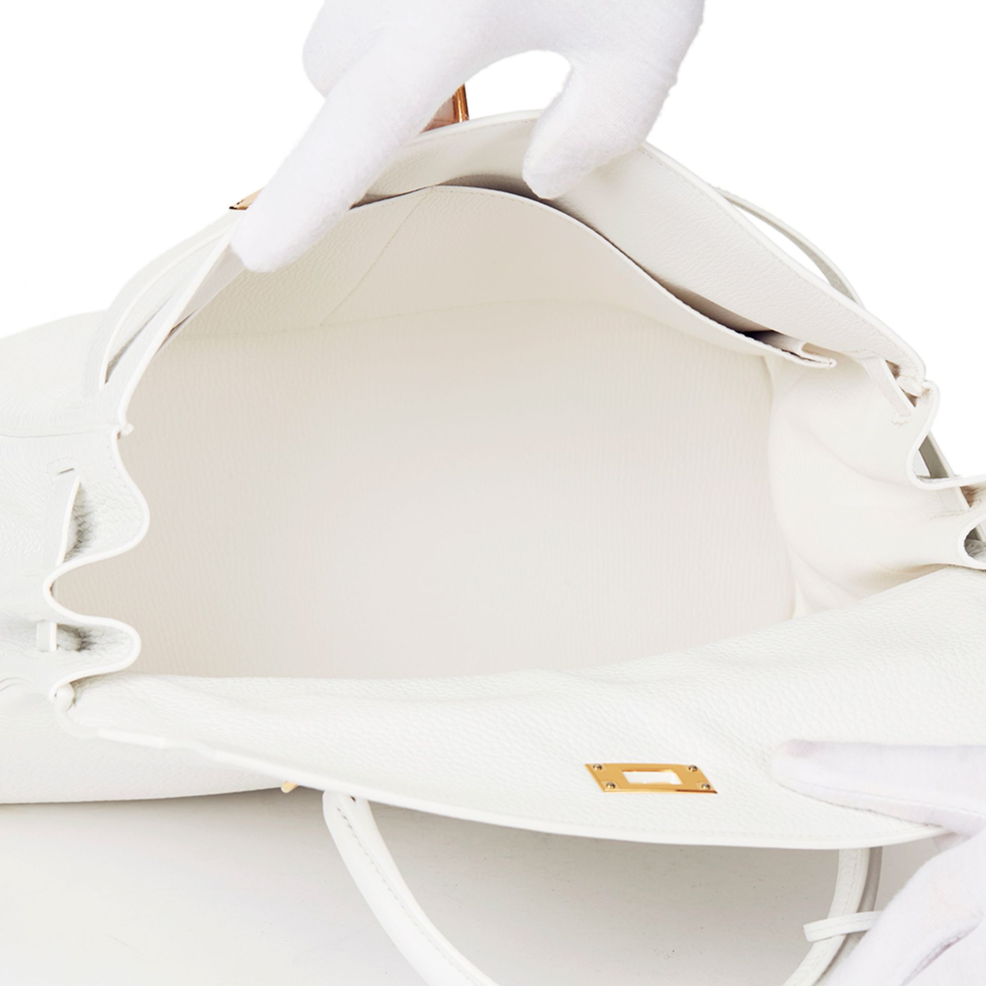 White Clemence Leather Kelly 35cm Retourne - Image 10 of 12