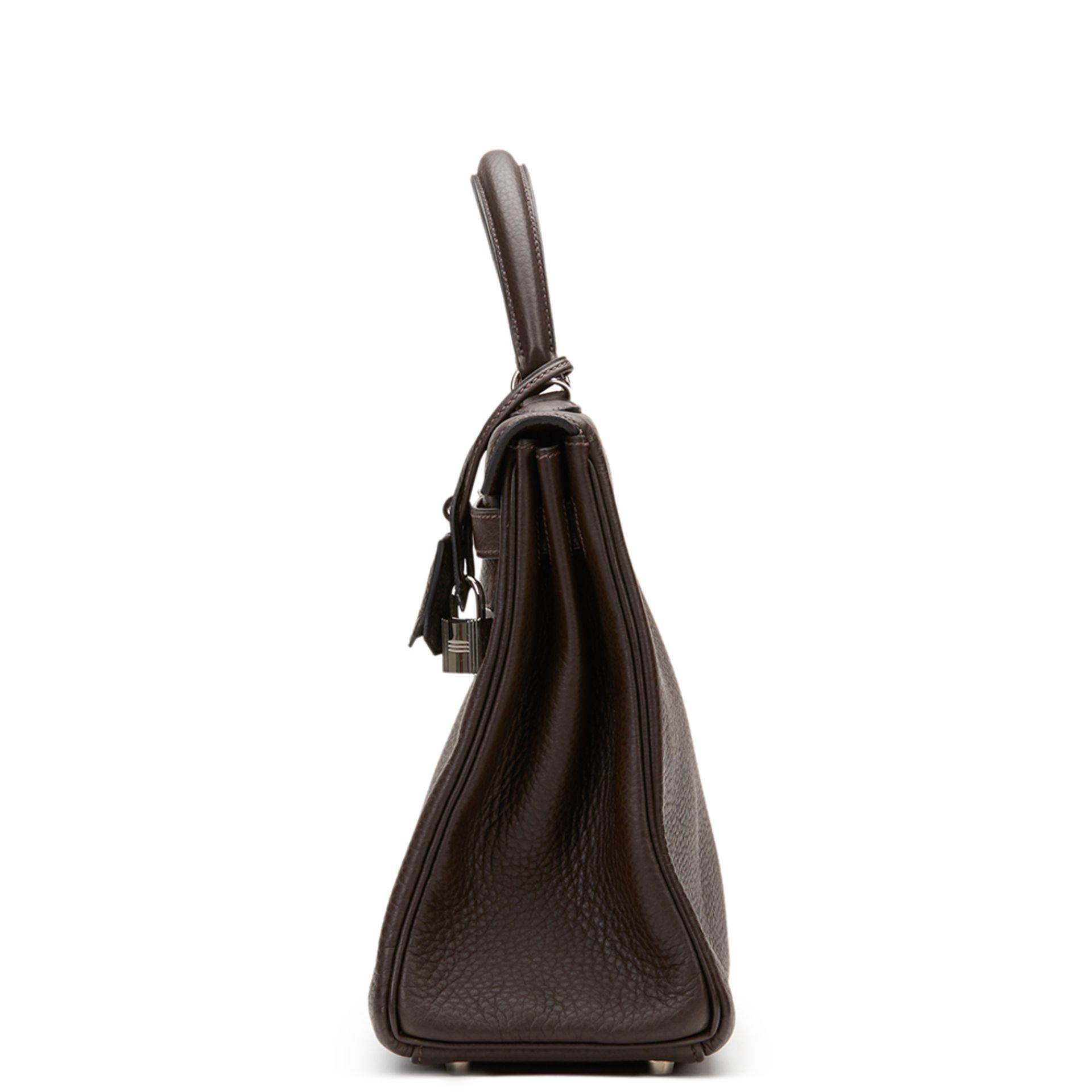 Chocolate Clemence Leather Kelly Retourne 32cm - Image 8 of 13