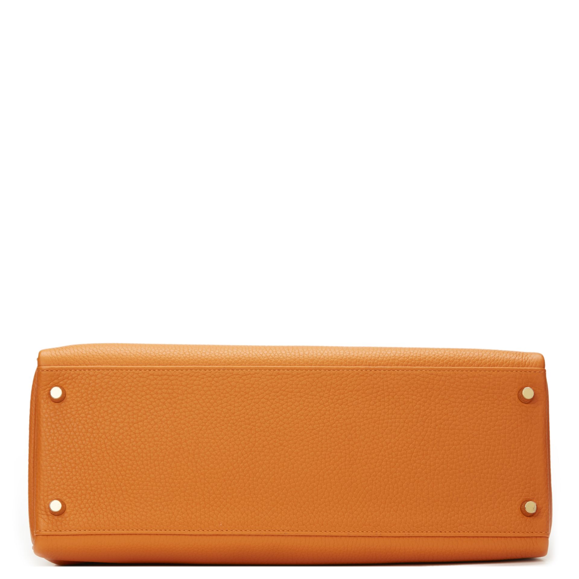 Orange H Clemence Leather Kelly 35cm Retourne - Image 4 of 9