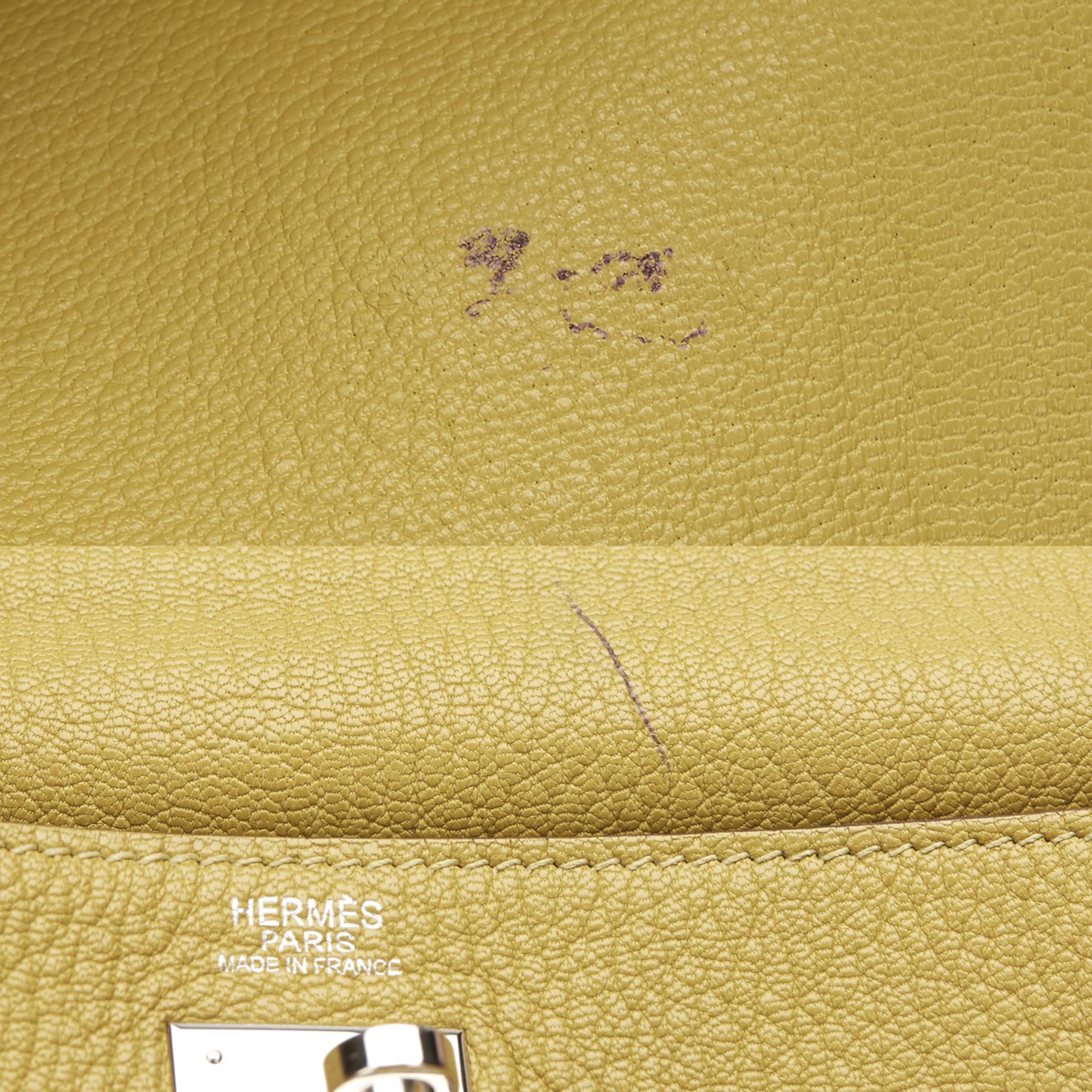 Chartreuse Chevre Mysore Leather Kelly 32cm Retourne - Image 3 of 14