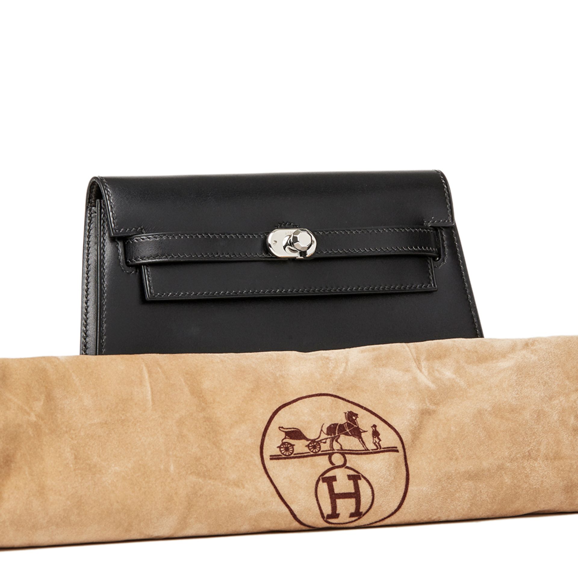 Black Box Calf Leather Kelly Danse Clutch - Image 8 of 11