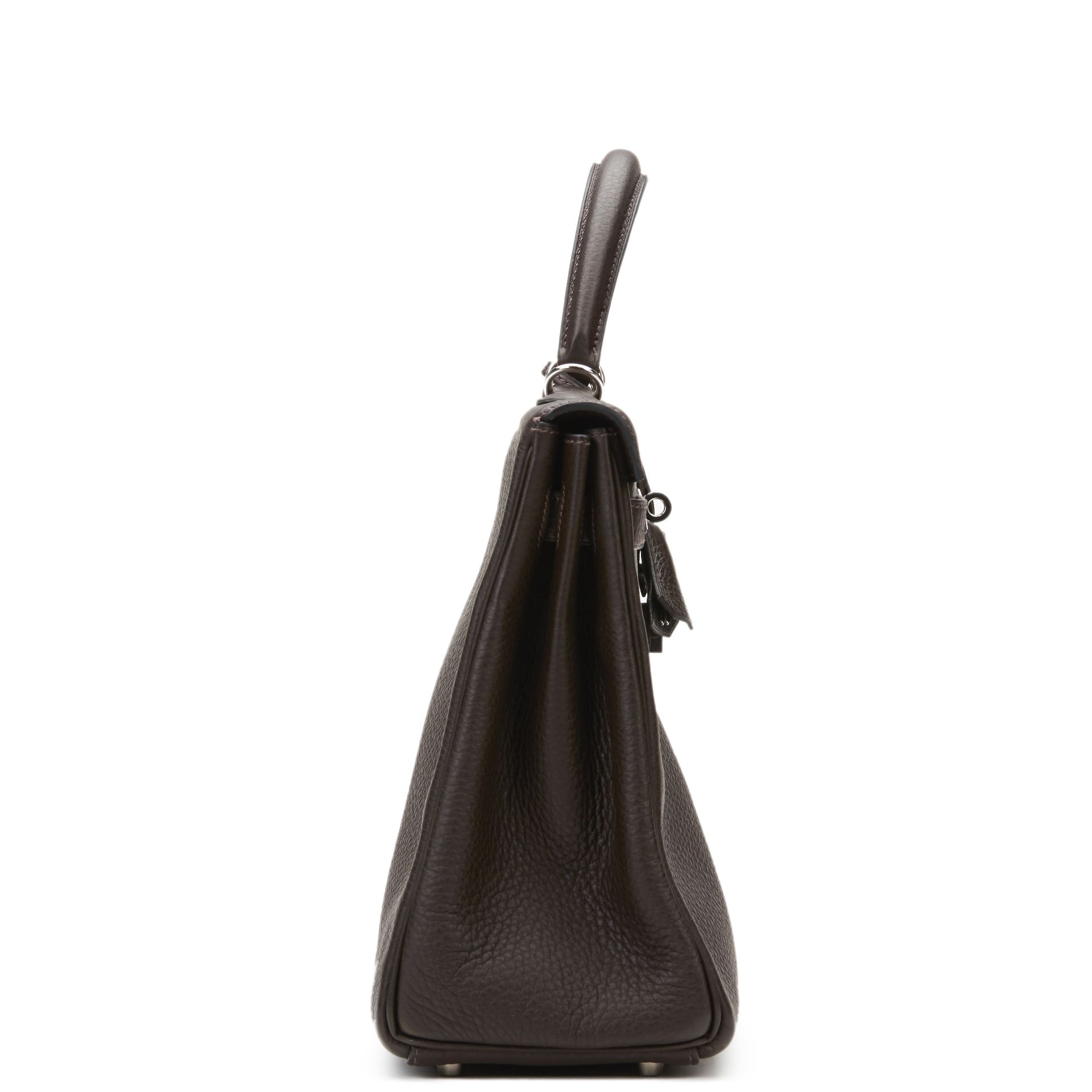 Chocolate Clemence Leather Kelly Retourne 32cm - Image 6 of 13