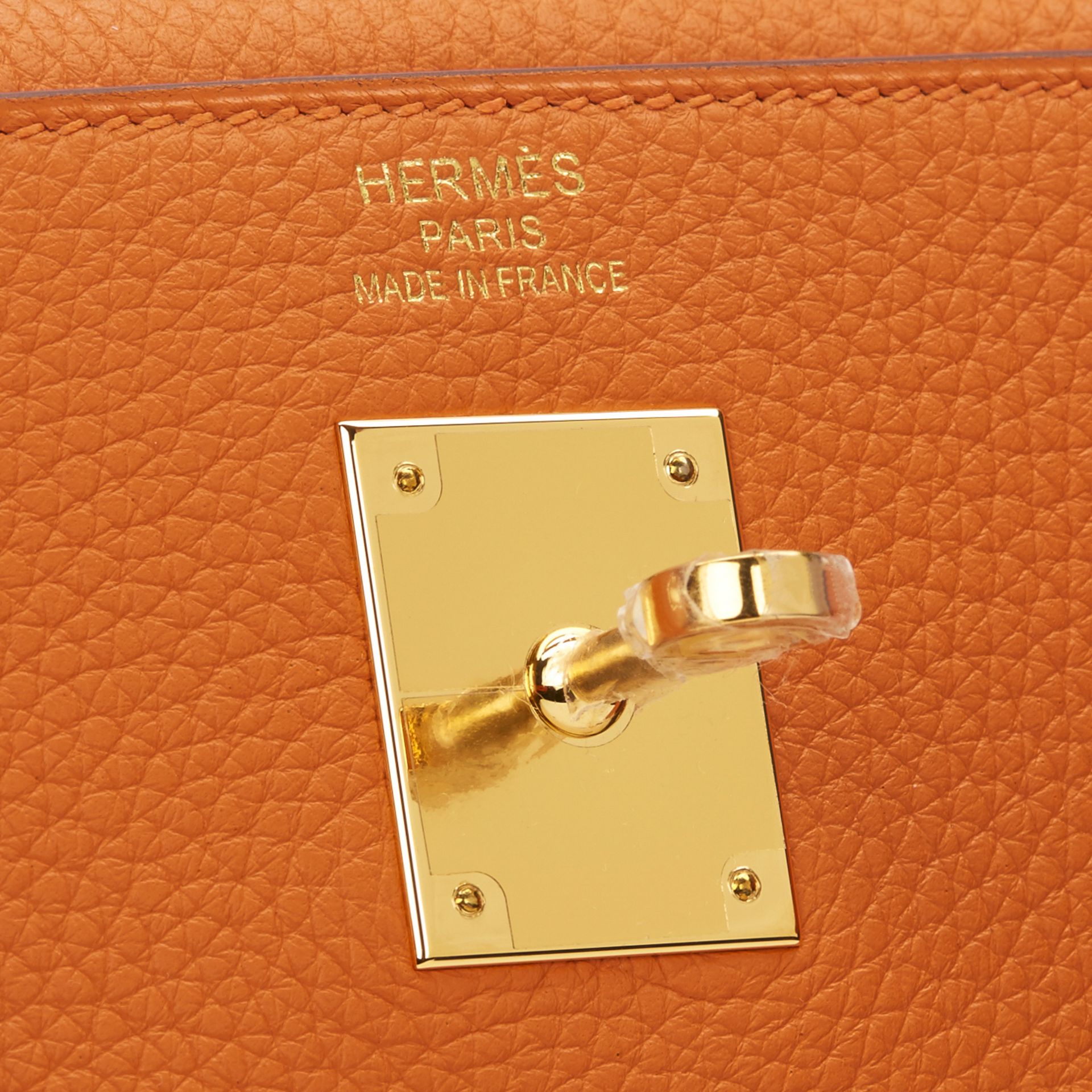 Orange H Clemence Leather Kelly 35cm Retourne - Image 9 of 9