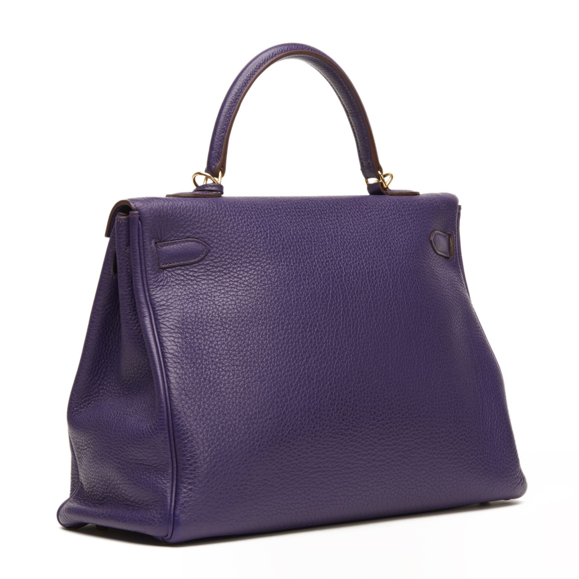 Violet Togo Leather Kelly 35cm Retourne - Image 7 of 10