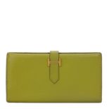 Vert Anis Chevre Mysore Leather Bearn Wallet