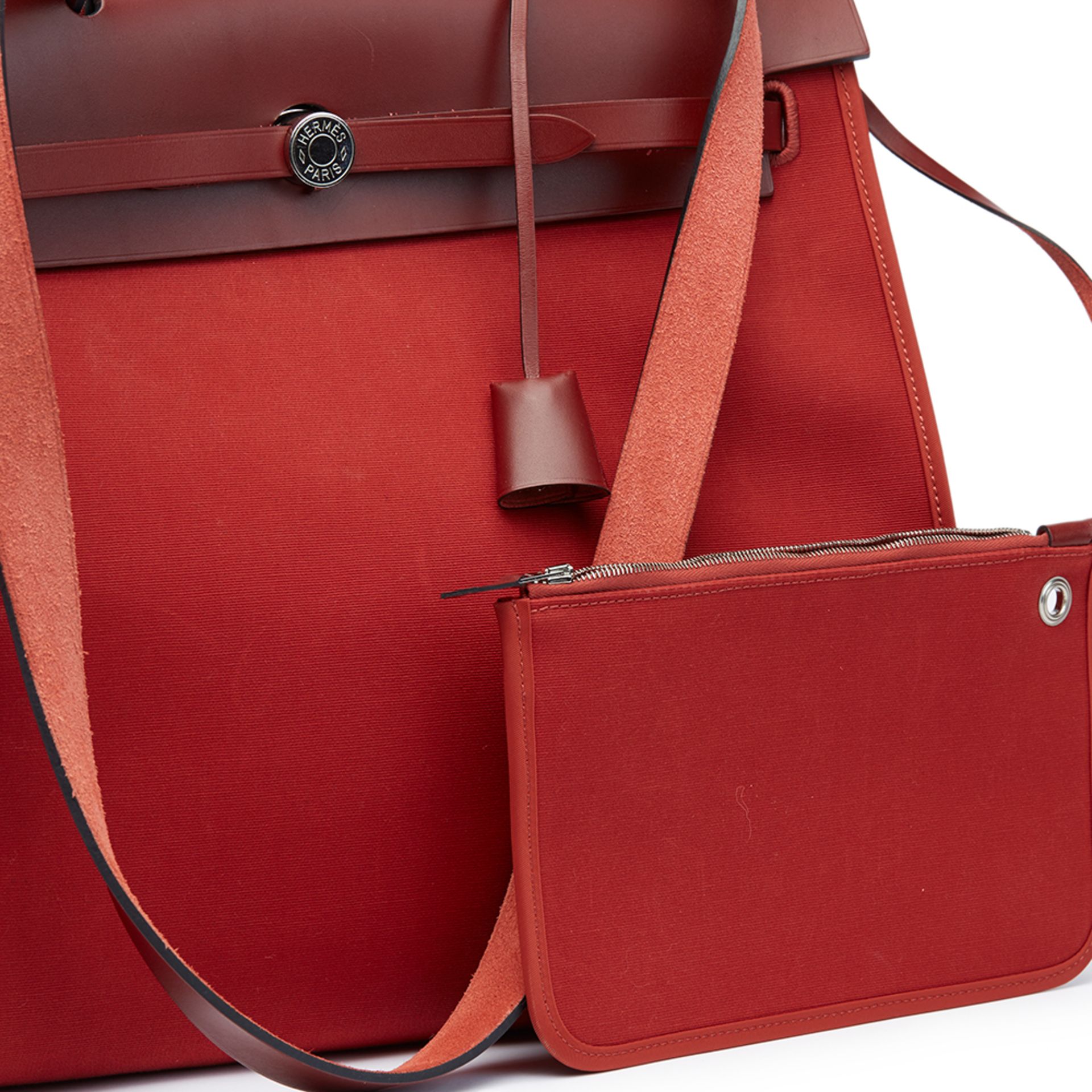 Rouge H Hunter Cowhide Leather & Rouge Venitienne Canvas Herbag Zip 39 - Image 5 of 9
