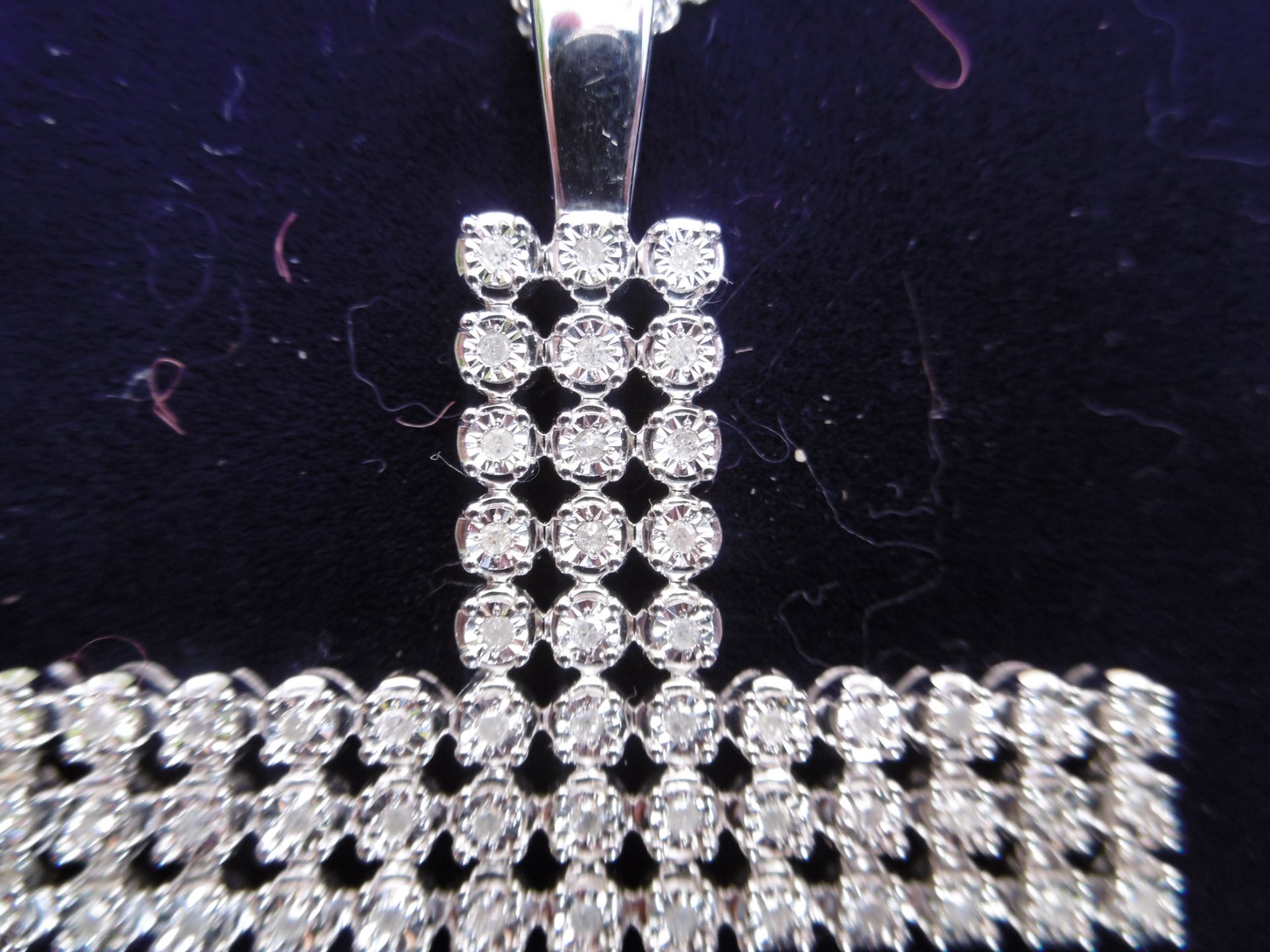 A diamond set cross pendant on chain - Image 2 of 3