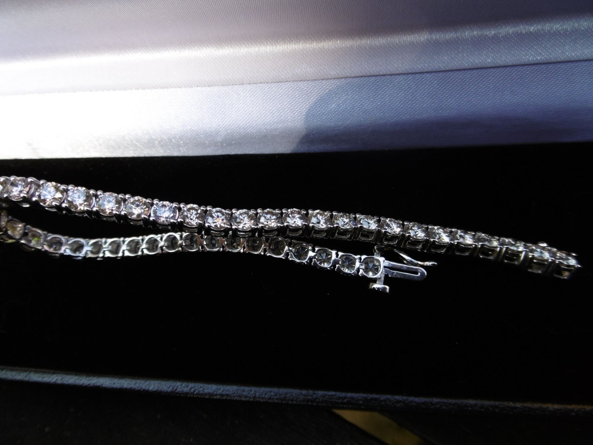 A diamond set line bracelet