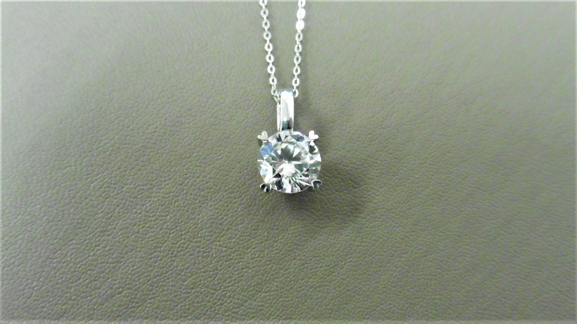 1.00ct diamond solitaire style pendant. Brilliant cut diamond, H colour and i1 clarity. Set in a