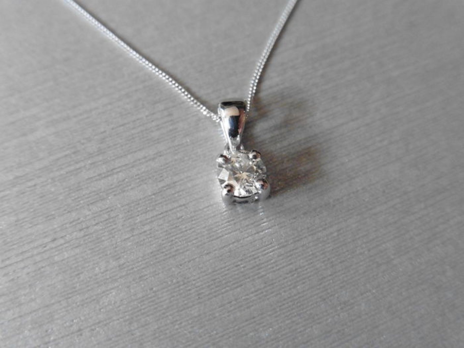 0.50ct diamond solitaire style pendant. Enhanced Brilliant cut diamond, H colour and si3 clarity.