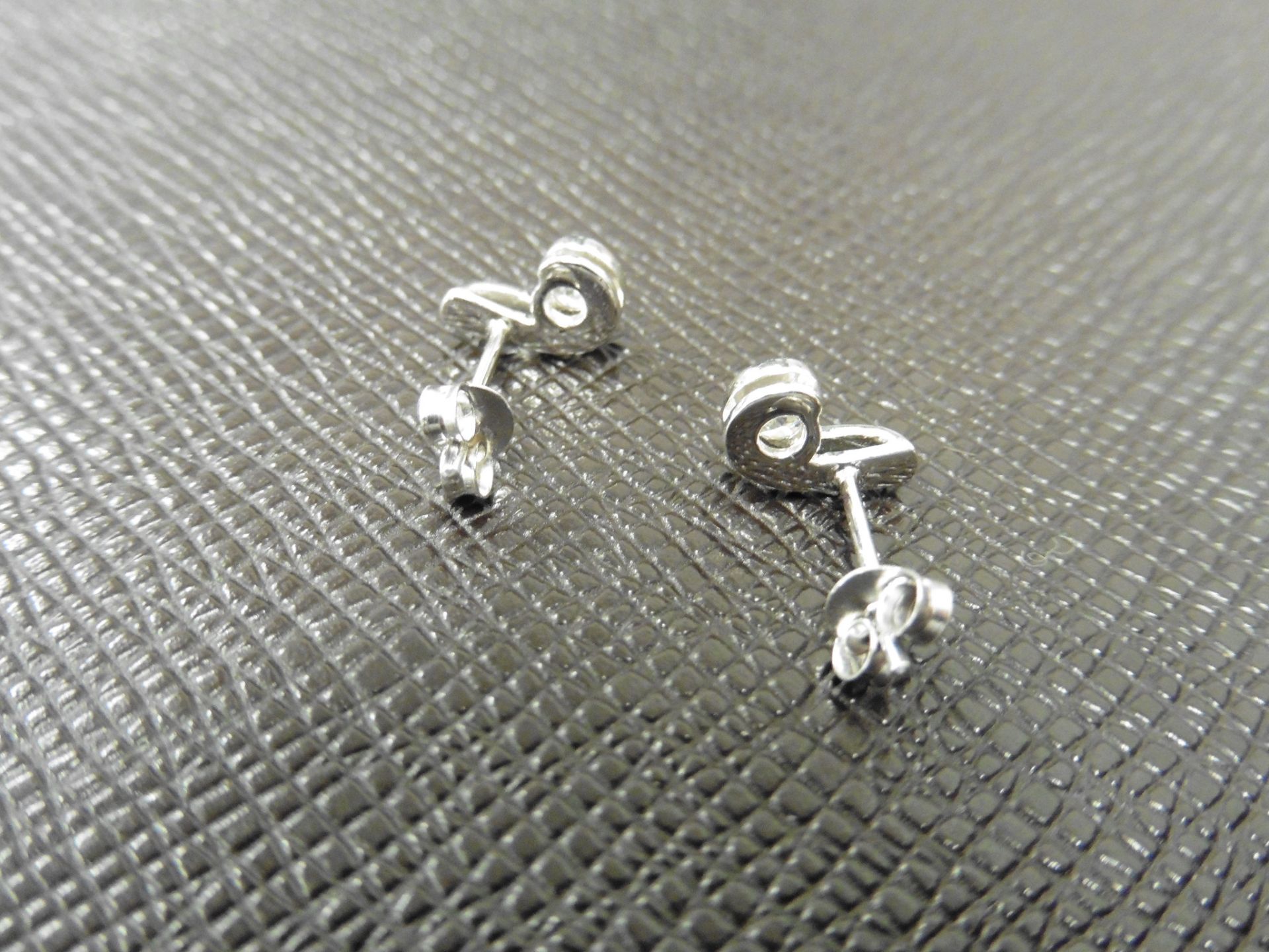 0.40ct diamond earrings set in platinum 950. 2 brilliant cut diamonds, I colourand si2 clarity. - Image 2 of 2