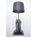 Rinat | Sculptural bronze lamp Rainmen solid bronze table lamp on 5cm black marble base. size 65cm