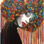 Kris Cieslak | Yaya DaCosta acrylic on canvas 100x100 Part of Beautiful series One off original