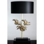 Rinat | Sculptural bronze lamp Ascot solid bronze table lamp on 6cm high double black marble base.