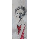 Mim Aylett Palmer | Punk girl acrylic on canvas 35cm x 90cm