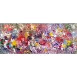 Mary Narduzzo | No. 19 Title: Saturated Abstract 'Lilac Fleur ' Size: 120x50cm Medium: Acrylic and