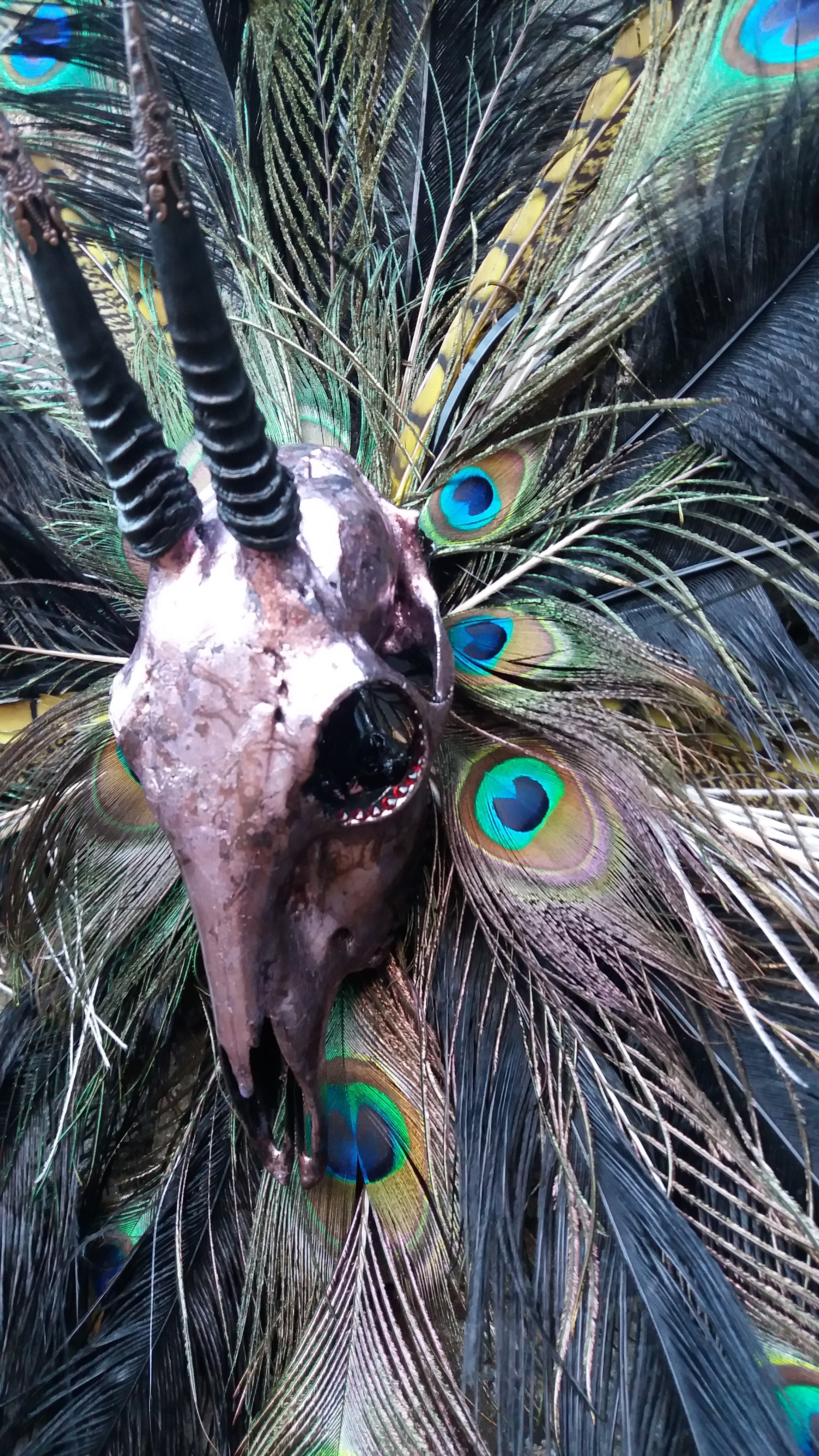 Scott Hendrie | Rainbow warrior is a Grey Duiker skull art sculpture. The skull has Japanese - Image 2 of 4