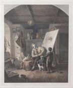 Wöelfle, Johann (1807-1893), Im Atelier, kolorierte Lithographie nach Enbuber. Gedruckt bei