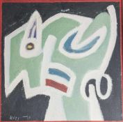 Wollmer, Martin (geb. 1939), ohne Titel, abstrakte Farbkomposition, Öl/Holz, li. u. sign. Ca. 50 x