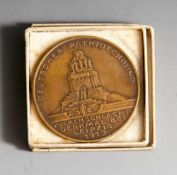 Medaille "Deutscher Patriotenbund", Bronze, vs. bez. u. dat. "Völkerschlachtdenkmals Leipzig um