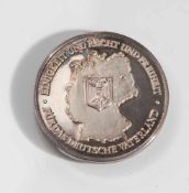 Medaille "Dem Deutschen Volke - Wiedervereinigung - 3.10.1990 -, Silber, DM. ca. 35 mm,