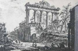 Piranesi, Francesco (1758-1810), "Veduta del Tempio detto della Concordia". Ca. 56,5 x 38 cm, PP,