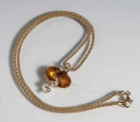 Collier mit Anhänger, Juwelierarbeit, Meistermarke AC (verschlungen), Gelbgold 750, Schmuckteil