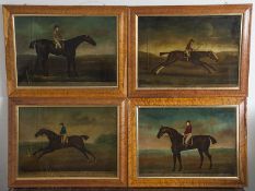 Stubbs, George (1724-1806), 4 Hinterglasbilder: Rennpferde (Eclipse, Skyscraper, Lurcher, Clark),