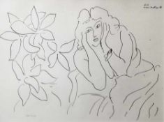 Matisse, Henri (1869-1954), "Femme accoudée", aus der Folge "Themes et variations" Lithografie